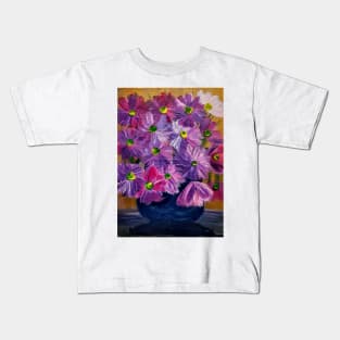 purple abstract flowers Kids T-Shirt